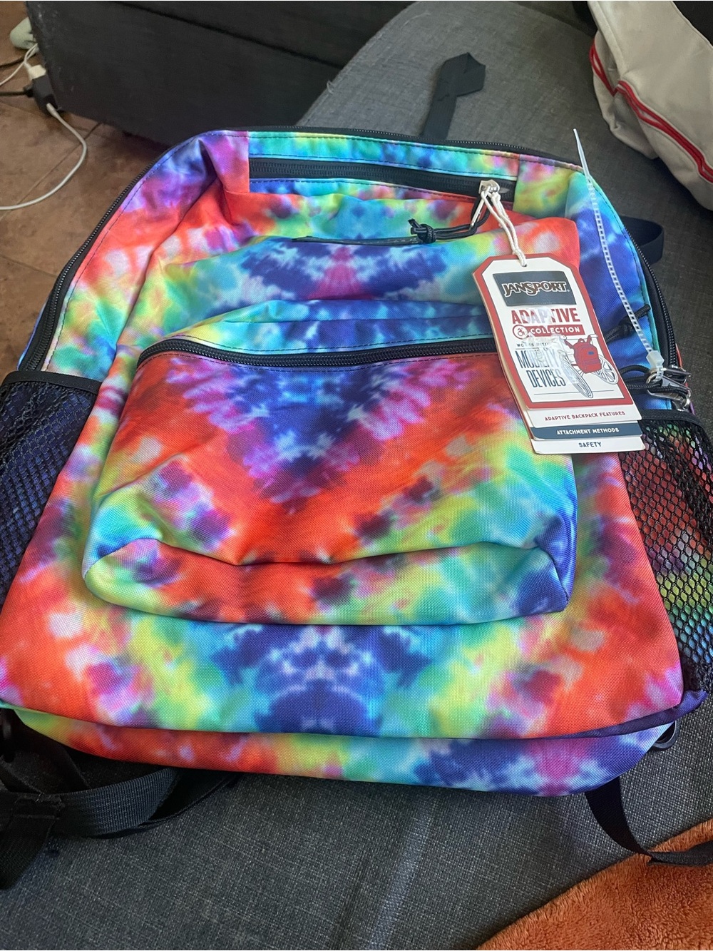 Jansport Tie-Dye Backpack - Blue, Purple, Red, Orange, Yellow, Green